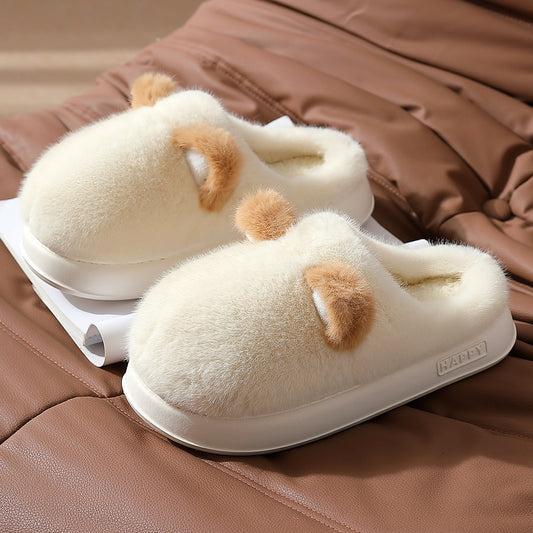 Non-slip Warm Fleece-lined Confinement Cotton Slippers