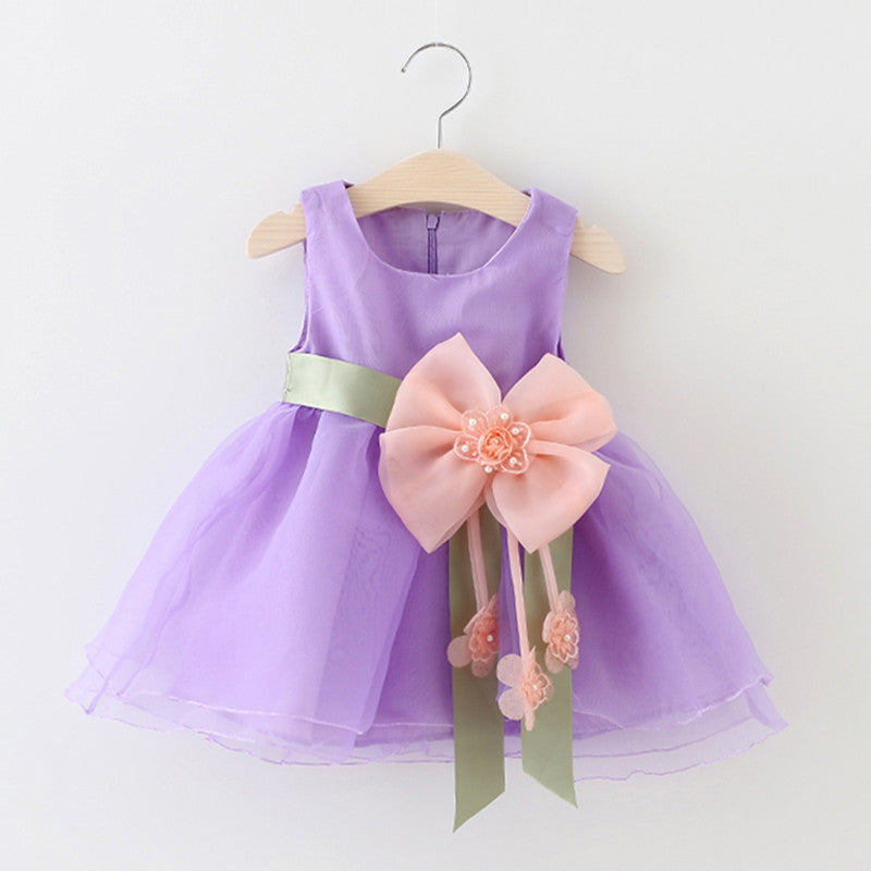 Foreign children new summer sleeveless dress baby girls gauze princess dress baby Korean clothing