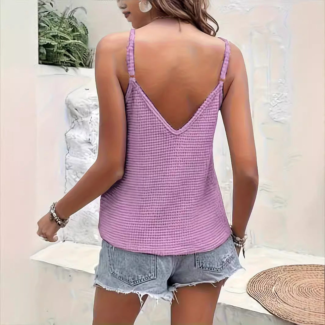 Ethnic Style Casual Loose And Comfortable Spaghetti-strap Camisole Top