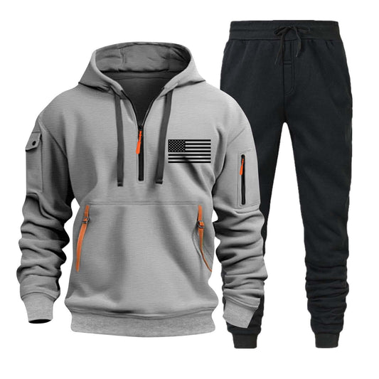 Autumn And Winter Sweater Hoodie Zipper Multi-pocket Pullover Sports Casual Suit