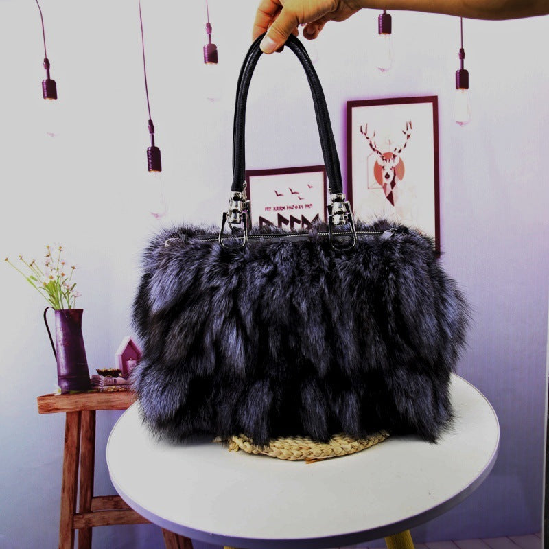 Women's Korean-style One-shoulder Crossbody Fox Fur Bag