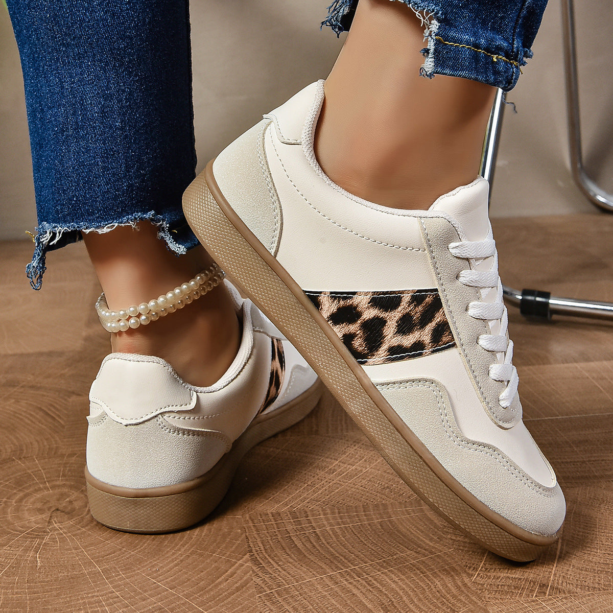 Flat Lace-up Oversized Casual Shoes