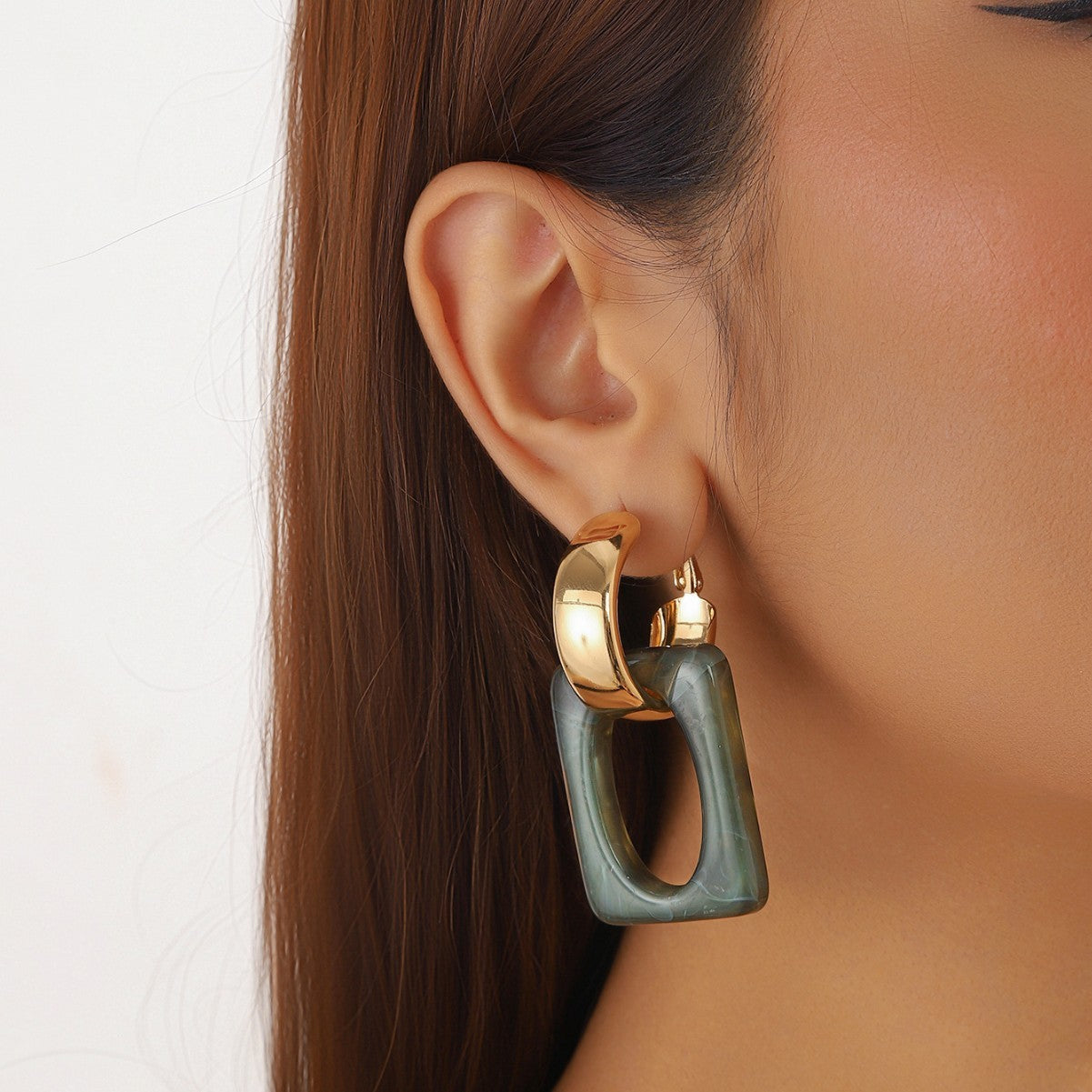 Vintage Hollow Geometry Acrylic Earrings