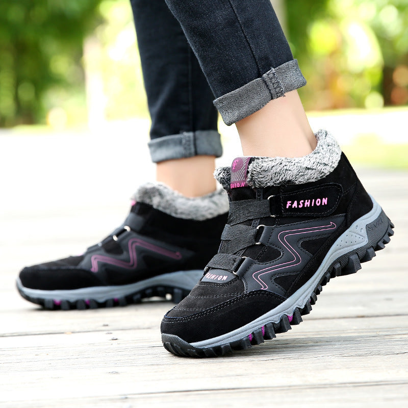 Men's And Women's Outdoor Cotton-padded Mid-top Sports Cotton Shoes