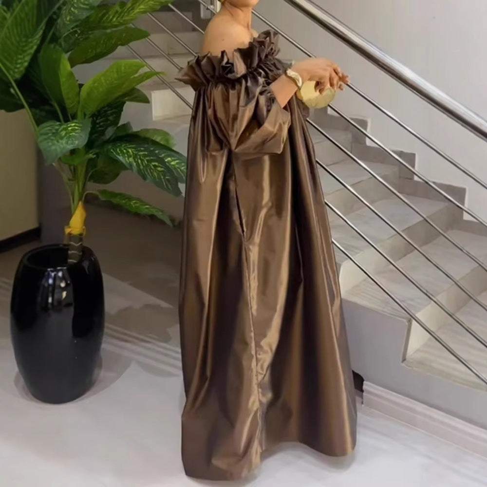 Women's Off-shoulder Elegant Satin Dress