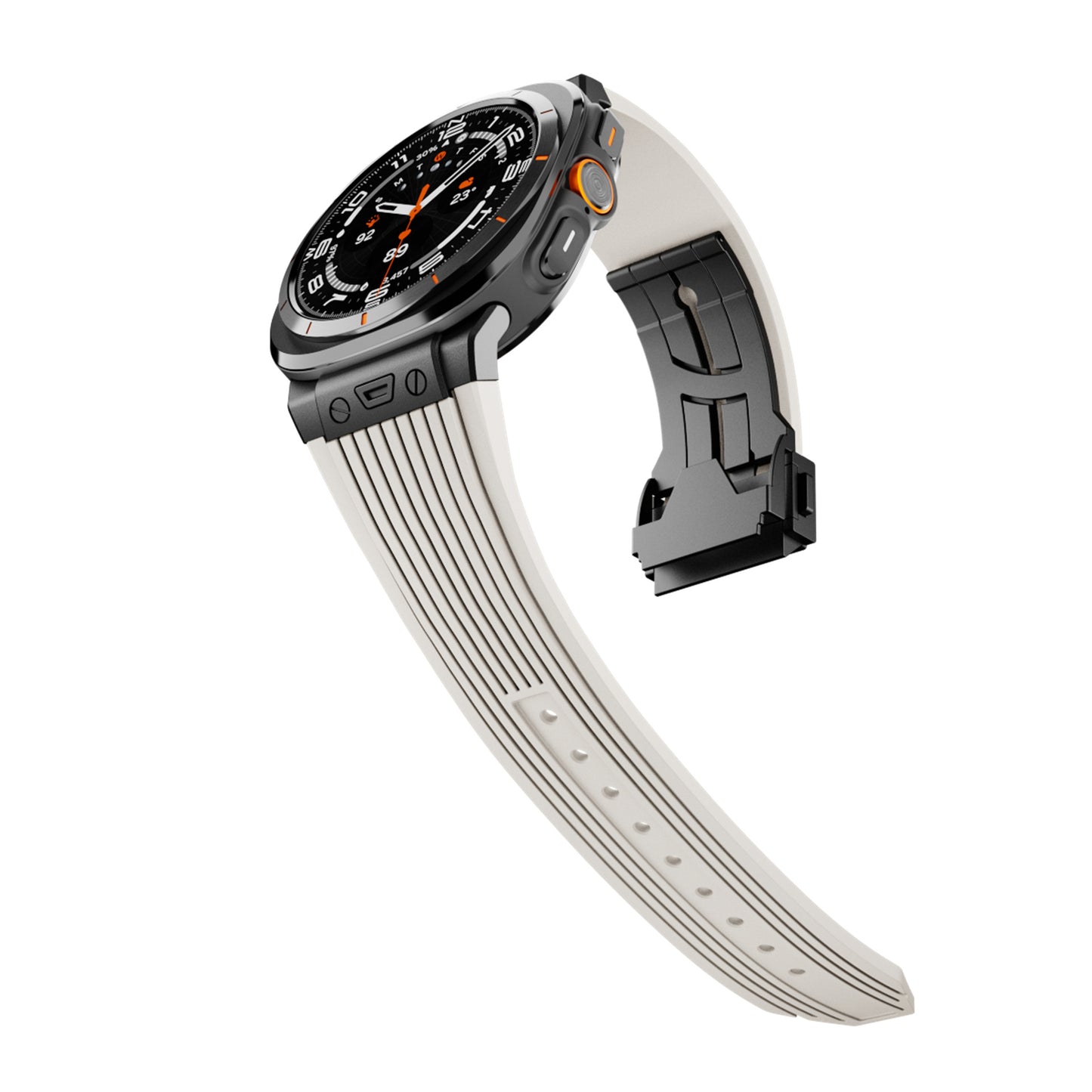 Silicone Alloy Head Grain Watch Strap