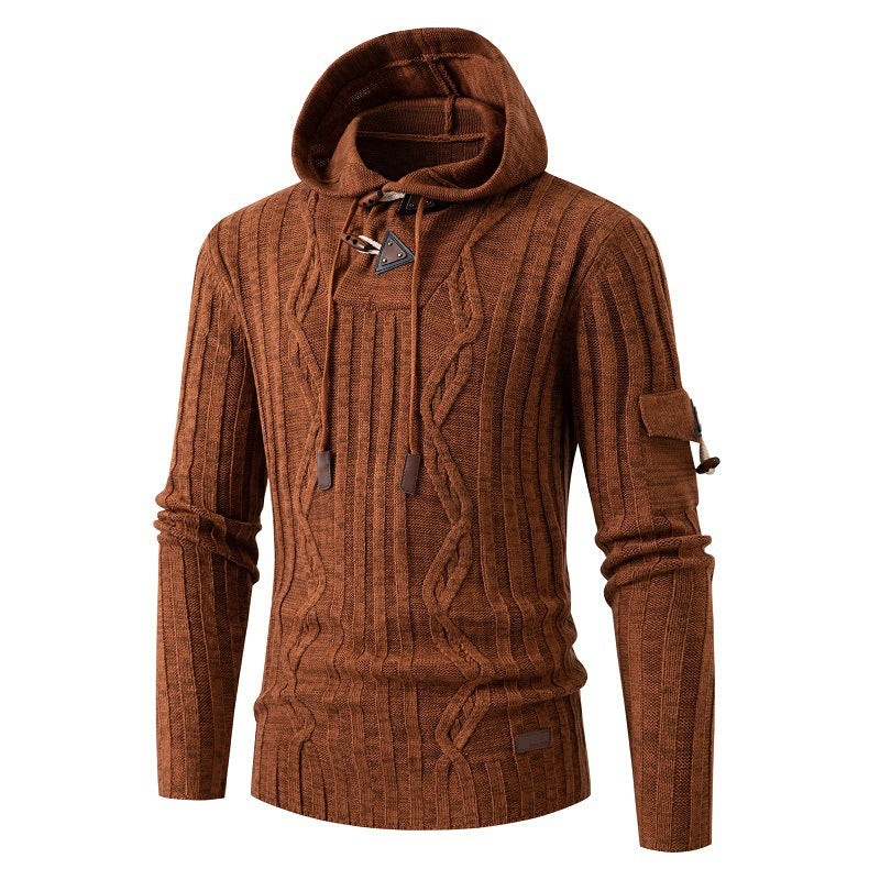 Horn Button Slim Fit Men's Sweater