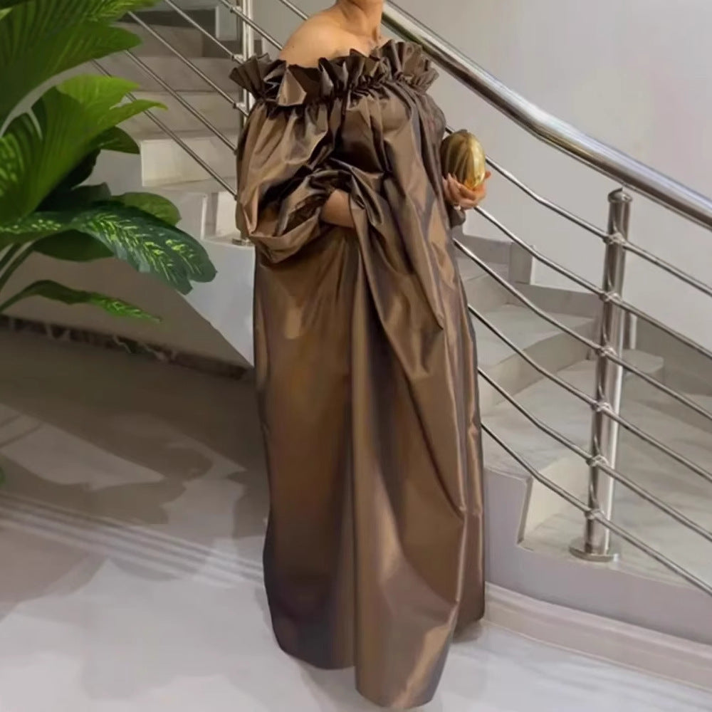 Women's Off-shoulder Elegant Satin Dress