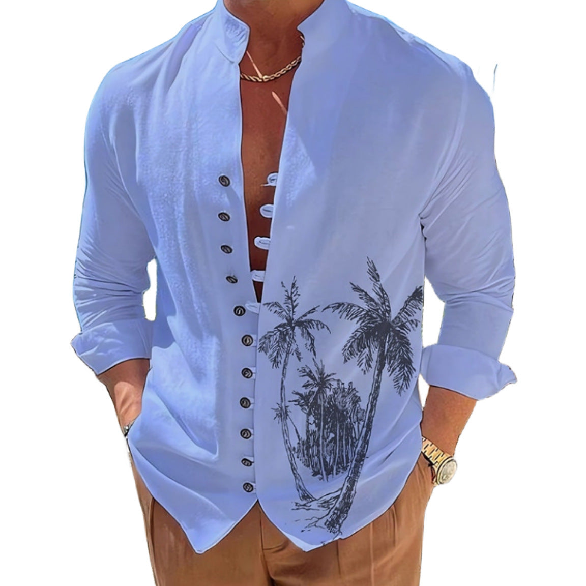 Men's Simple Casual 3D Digital Printing Shirt