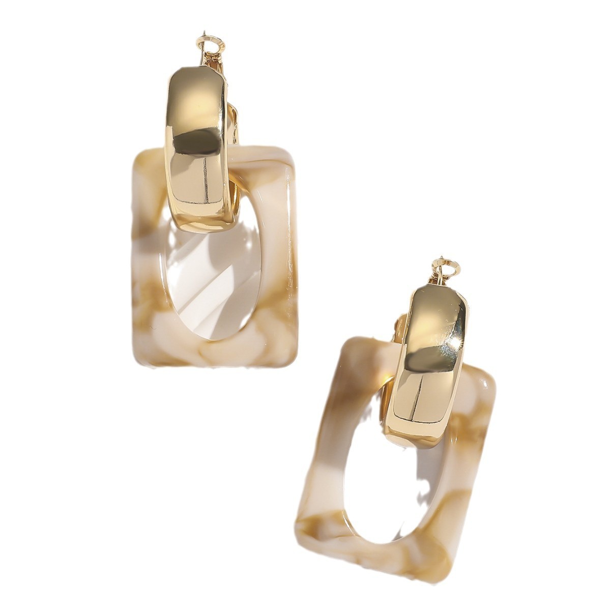 Vintage Hollow Geometry Acrylic Earrings